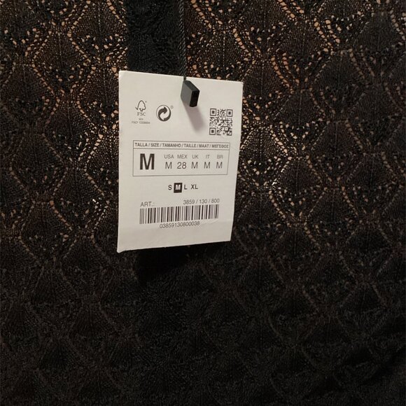 Zara Black Top Size M - Picture 4 of 7